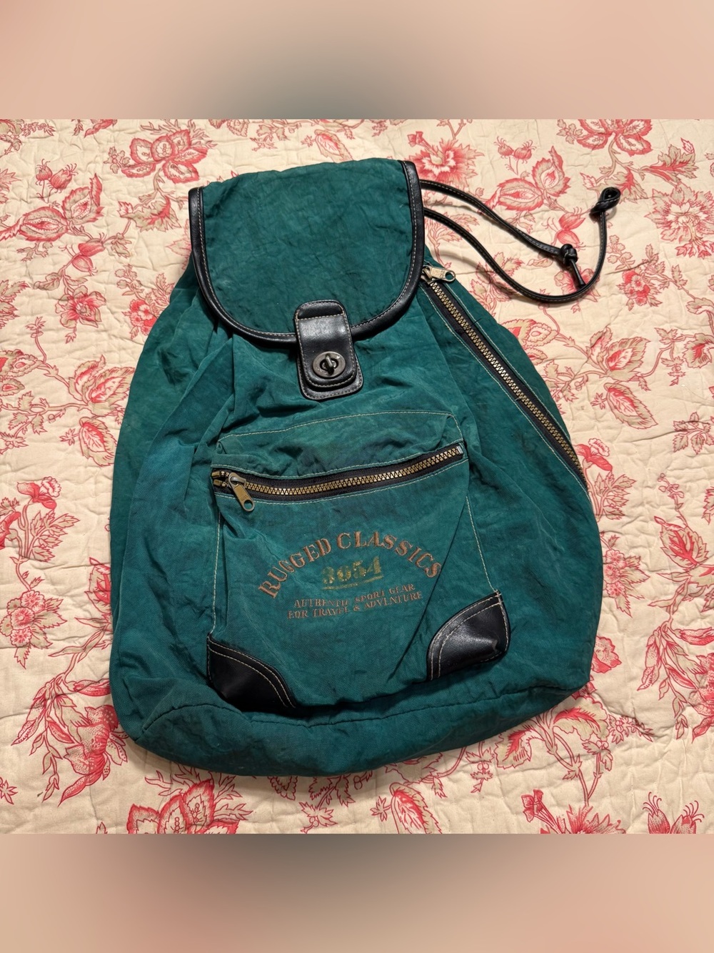 Vintage Green Miliatary style Buckle Rugged Classics Backpack Bag